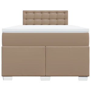 Κρεβάτι Boxspring με Στρώμα Καπουτσίνο 120x190εκ.από Συνθ.Δέρμα - Pakobazaar