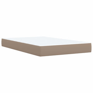 Κρεβάτι Boxspring με Στρώμα Καπουτσίνο 120x190εκ.από Συνθ.Δέρμα - Pakobazaar