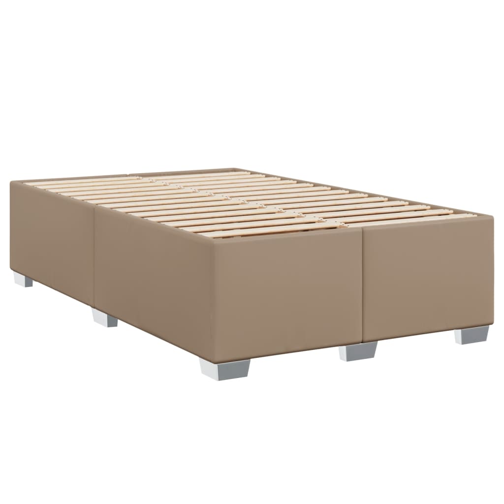 Κρεβάτι Boxspring με Στρώμα Καπουτσίνο 120x190εκ.από Συνθ.Δέρμα - Pakobazaar