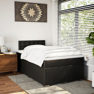 Κρεβάτι Boxspring με Στρώμα Μαύρο 120 x 200 εκ. Συνθετικό Δέρμα - Pakobazaar