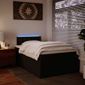 Κρεβάτι Boxspring με Στρώμα Μαύρο 120 x 200 εκ. Συνθετικό Δέρμα - Pakobazaar