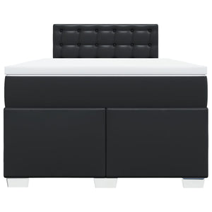Κρεβάτι Boxspring με Στρώμα Μαύρο 120 x 200 εκ. Συνθετικό Δέρμα - Pakobazaar