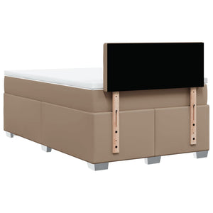 Κρεβάτι Boxspring με Στρώμα Καπουτσίνο 120x200εκ.από Συνθ.Δέρμα - Pakobazaar