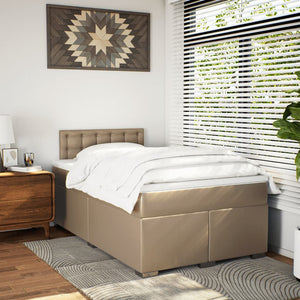 Κρεβάτι Boxspring με Στρώμα Καπουτσίνο 120x200εκ.από Συνθ.Δέρμα - Pakobazaar