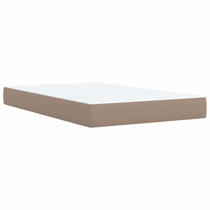 Κρεβάτι Boxspring με Στρώμα Καπουτσίνο 120x200εκ.από Συνθ.Δέρμα - Pakobazaar