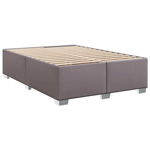 Κρεβάτι Boxspring με Στρώμα Γκρι 140x190εκ. από Συνθετικό Δέρμα - Pakobazaar