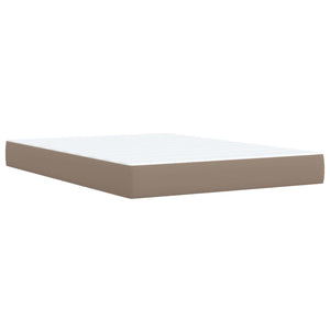 Κρεβάτι Boxspring με Στρώμα Καπουτσίνο 140x190εκ.από Συνθ.Δέρμα - Pakobazaar