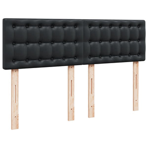 Κρεβάτι Boxspring με Στρώμα Μαύρο 140x200εκ.από Συνθετικό Δέρμα - Pakobazaar