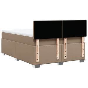 Κρεβάτι Boxspring με Στρώμα Καπουτσίνο 140x200εκ.από Συνθ.Δέρμα - Pakobazaar