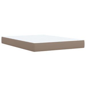 Κρεβάτι Boxspring με Στρώμα Καπουτσίνο 140x200εκ.από Συνθ.Δέρμα - Pakobazaar