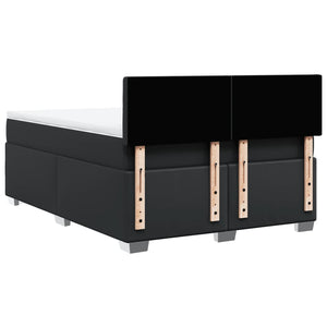 Κρεβάτι Boxspring με Στρώμα Μαύρο 160x200εκ.από Συνθετικό Δέρμα - Pakobazaar