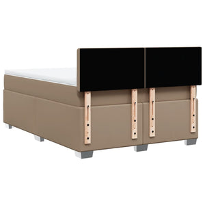Κρεβάτι Boxspring με Στρώμα Καπουτσίνο 160x200εκ.από Συνθ.Δέρμα - Pakobazaar