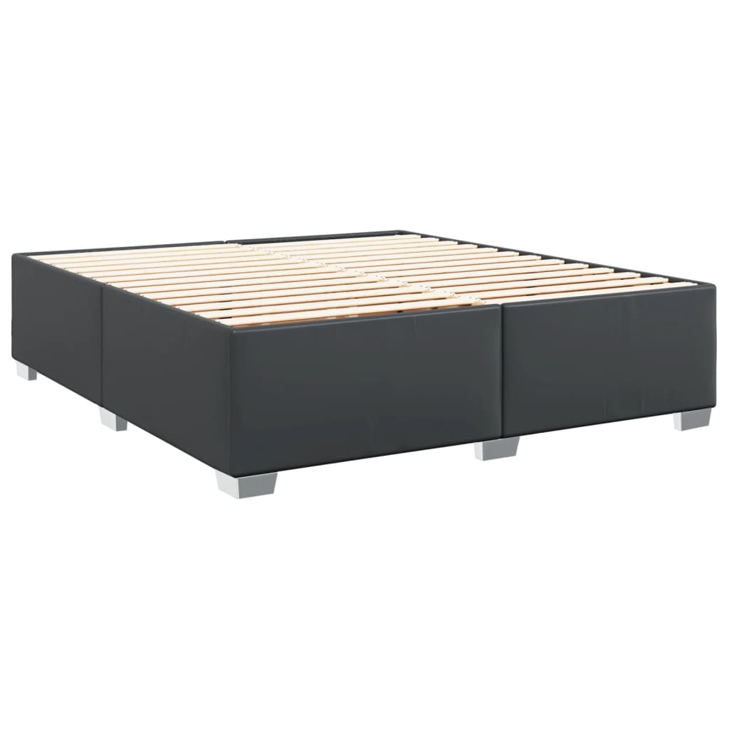 Κρεβάτι Boxspring με Στρώμα Μαύρο 180x200εκ.από Συνθετικό Δέρμα - Pakobazaar