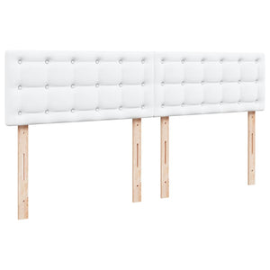 Κρεβάτι Boxspring με Στρώμα Λευκό 180x200 εκ. Συνθετικό Δέρμα - Pakobazaar