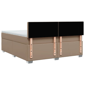 Κρεβάτι Boxspring με Στρώμα Καπουτσίνο 180x200 εκ. Συνθ. Δέρμα