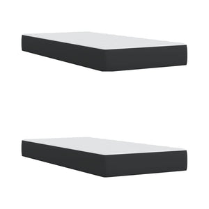 Κρεβάτι Boxspring με Στρώμα Μαύρο 200x200 εκ. Συνθετικό Δέρμα - Pakobazaar
