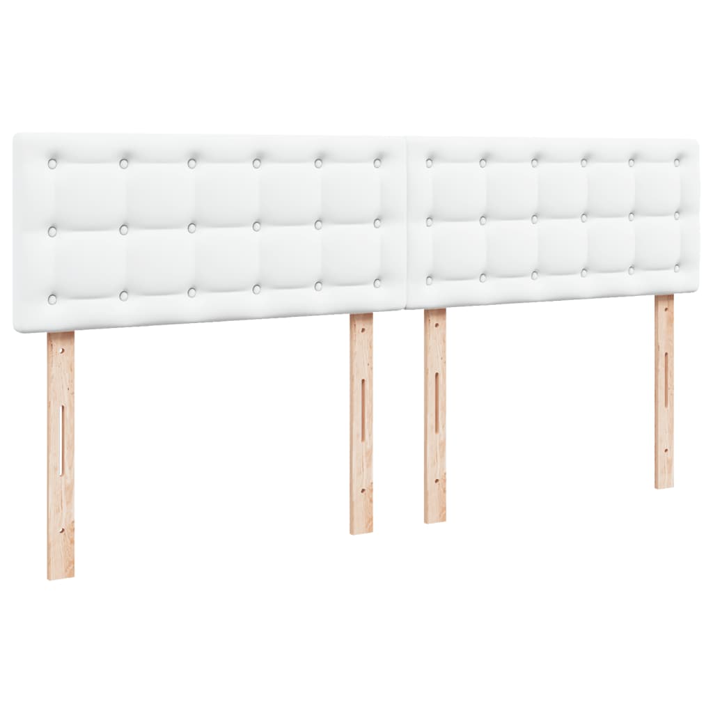 Κρεβάτι Boxspring με Στρώμα Λευκό 200x200 εκ. Συνθετικό Δέρμα - Pakobazaar