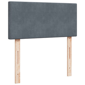 Κρεβάτι Boxspring με Στρώμα Σκούρο Γκρι 80x200 εκ. Βελούδινο - Pakobazaar