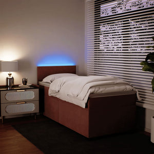 Κρεβάτι Boxspring με Στρώμα Ροζ 80 x 200 εκ. Βελούδινο - Pakobazaar
