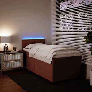 Κρεβάτι Boxspring με Στρώμα Ροζ 80 x 200 εκ. Βελούδινο - Pakobazaar