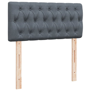 Κρεβάτι Boxspring με Στρώμα Σκούρο Γκρι 80x200 εκ. Βελούδινο