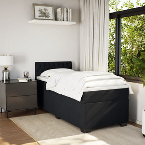 Κρεβάτι Boxspring με Στρώμα Μαύρο 80 x 200 εκ. Βελούδινο - Pakobazaar