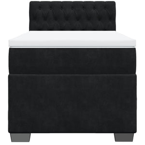 Κρεβάτι Boxspring με Στρώμα Μαύρο 80 x 200 εκ. Βελούδινο - Pakobazaar