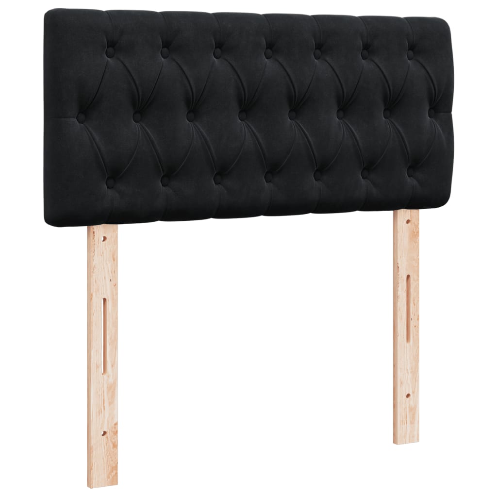 Κρεβάτι Boxspring με Στρώμα Μαύρο 80 x 200 εκ. Βελούδινο - Pakobazaar