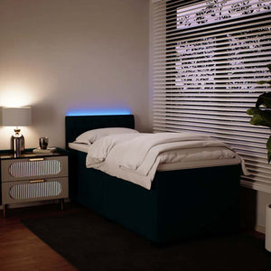 Κρεβάτι Boxspring με Στρώμα Μπλε 80 x 200 εκ. Βελούδινο - Pakobazaar