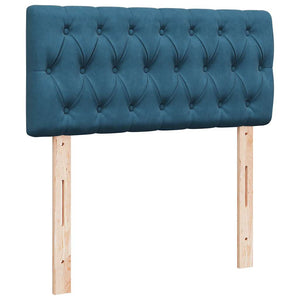 Κρεβάτι Boxspring με Στρώμα Μπλε 80 x 200 εκ. Βελούδινο - Pakobazaar