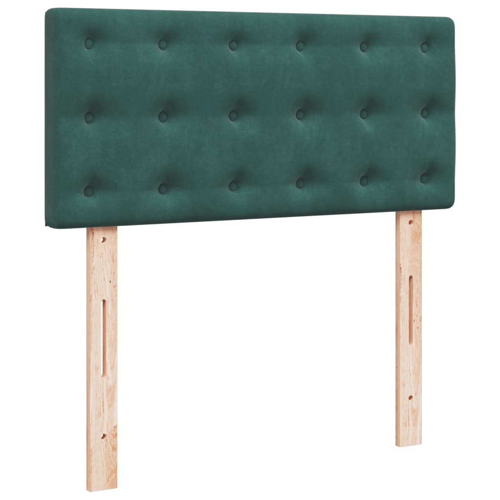 Κρεβάτι Boxspring με Στρώμα Σκούρο Πράσινο 80x200 εκ. Βελούδινο