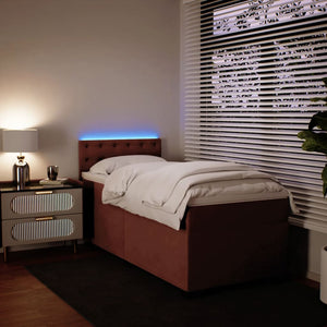 Κρεβάτι Boxspring με Στρώμα Ροζ 80 x 200 εκ. Βελούδινο - Pakobazaar