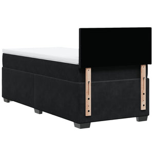 Κρεβάτι Boxspring με Στρώμα Μαύρο 90x190 εκ. Βελούδινο - Pakobazaar