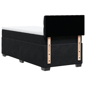 Κρεβάτι Boxspring με Στρώμα Μαύρο 90x190 εκ. Βελούδινο - Pakobazaar