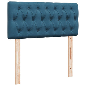 Κρεβάτι Boxspring με Στρώμα Μπλε 90x190 εκ. Βελούδινο