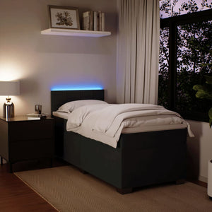 Κρεβάτι Boxspring με Στρώμα Μαύρο 90x190 εκ. Βελούδινο - Pakobazaar