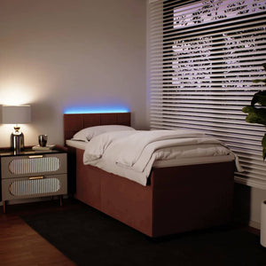 Κρεβάτι Boxspring με Στρώμα Ροζ 90x190 εκ. Βελούδινο - Pakobazaar