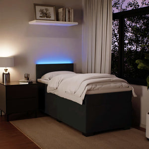 Κρεβάτι Boxspring με Στρώμα Μαύρο 90x200 εκ. Βελούδινο - Pakobazaar