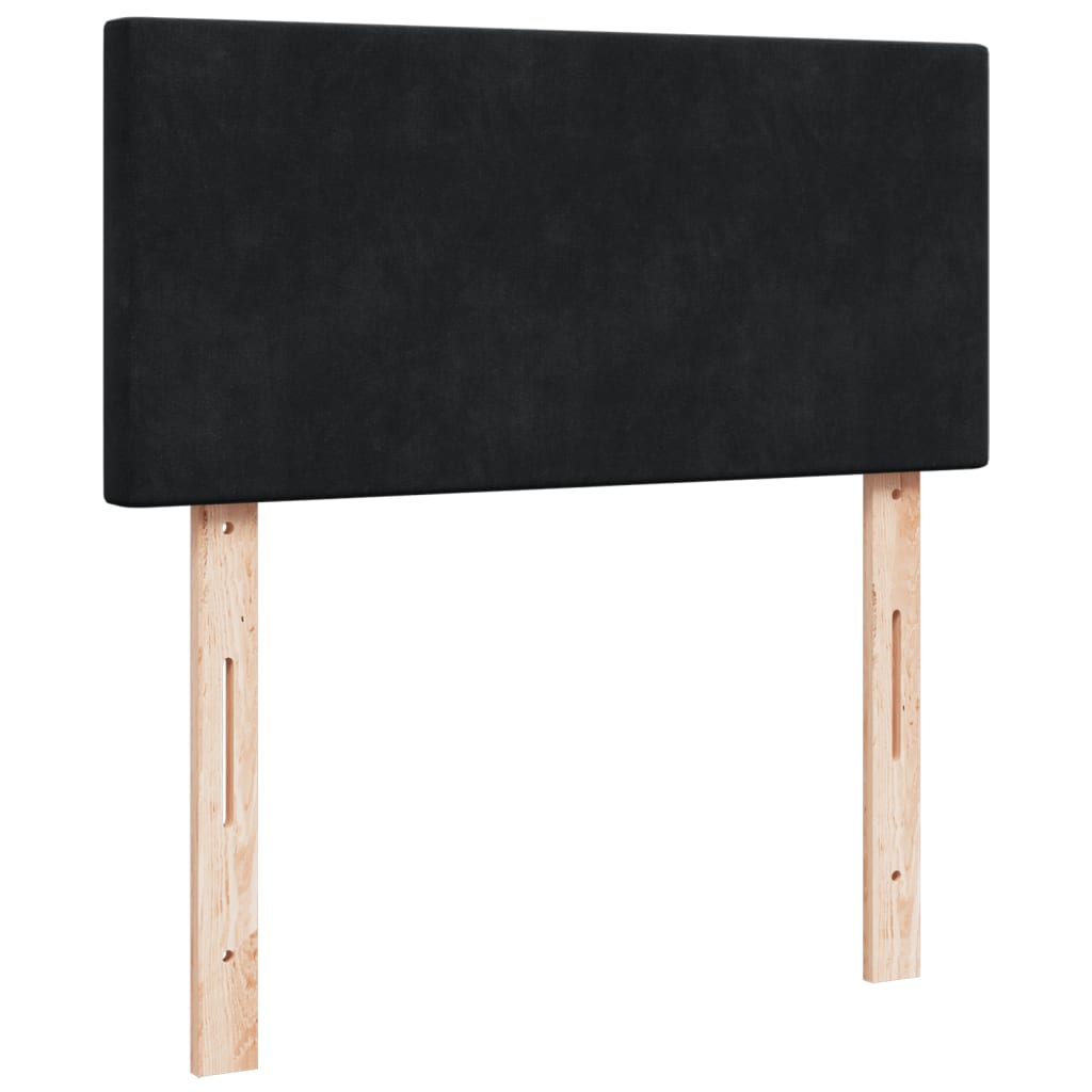 Κρεβάτι Boxspring με Στρώμα Μαύρο 90x200 εκ. Βελούδινο - Pakobazaar