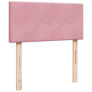 Κρεβάτι Boxspring με Στρώμα Ροζ 90x200 εκ. Βελούδινο