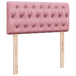 Κρεβάτι Boxspring με Στρώμα Ροζ 90x200 εκ. Βελούδινο