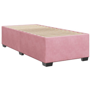 Κρεβάτι Boxspring με Στρώμα Ροζ 90x200 εκ. Βελούδινο