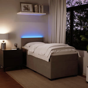 Κρεβάτι Boxspring με Στρώμα Ανοιχτό Γκρι 100x200 εκ. Βελούδινο - Pakobazaar