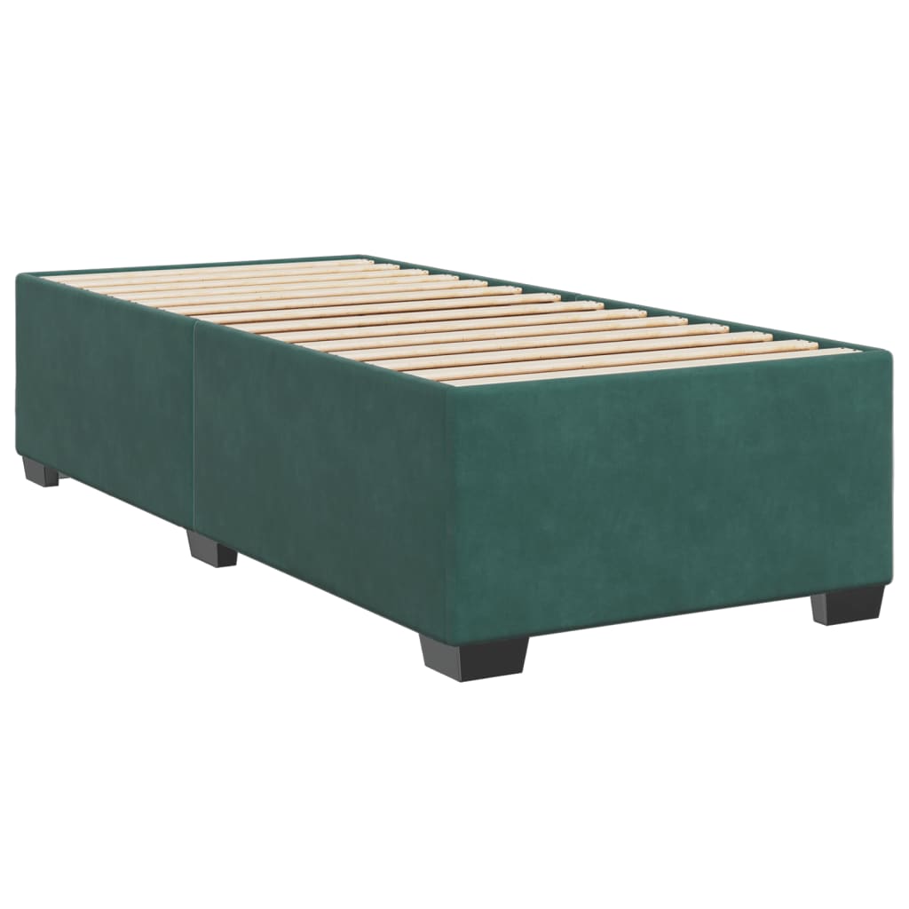 Κρεβάτι Boxspring με Στρώμα Σκούρο Πράσινο 100x200εκ. Βελούδινο