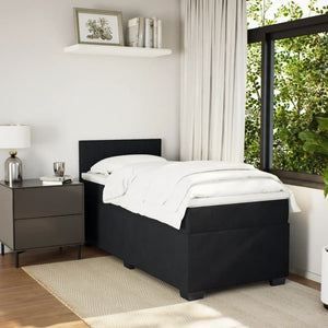 Κρεβάτι Boxspring με Στρώμα Μαύρο 100x200 εκ. Βελούδινο - Pakobazaar