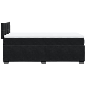 Κρεβάτι Boxspring με Στρώμα Μαύρο 100x200 εκ. Βελούδινο - Pakobazaar