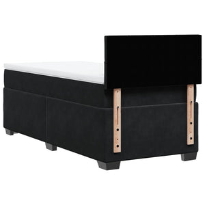 Κρεβάτι Boxspring με Στρώμα Μαύρο 100x200 εκ. Βελούδινο - Pakobazaar