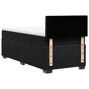 Κρεβάτι Boxspring με Στρώμα Μαύρο 100x200 εκ. Βελούδινο - Pakobazaar