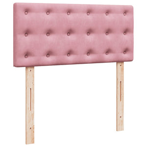 Κρεβάτι Boxspring με Στρώμα Ροζ 100x200 εκ. Βελούδινο - Pakobazaar