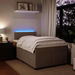 Κρεβάτι Boxspring με Στρώμα Ανοιχτό Γκρι 120x190 εκ. Βελούδινο - Pakobazaar